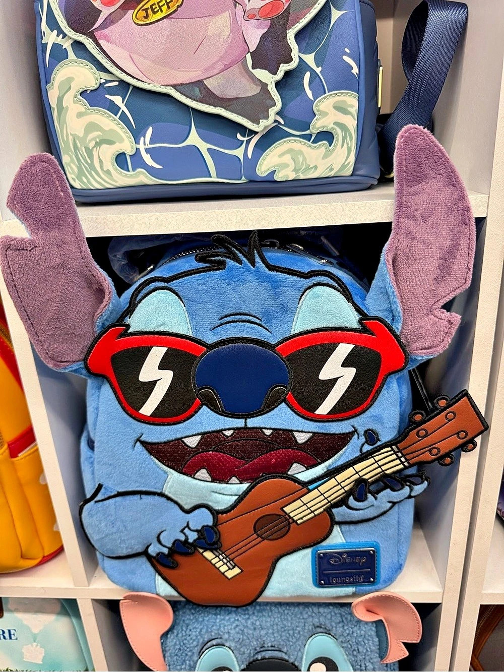 Disney Stitch ukulele Loungefly Mini Backpack Blue & Red Mini Backpack NWT
